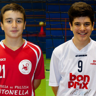 Giacomo Larice dell'Occhieppese U14 e Matteo Nalin del Biella Volley U15