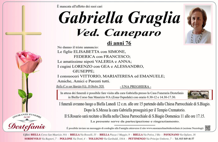 Gabriella Graglia, ved. Caneparo