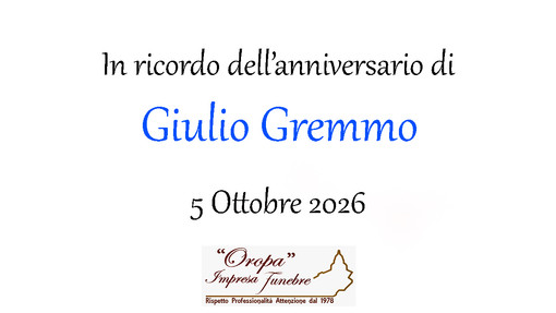 Giulio Gremmo - Anniversario Giulio Gremmo - Anniversario