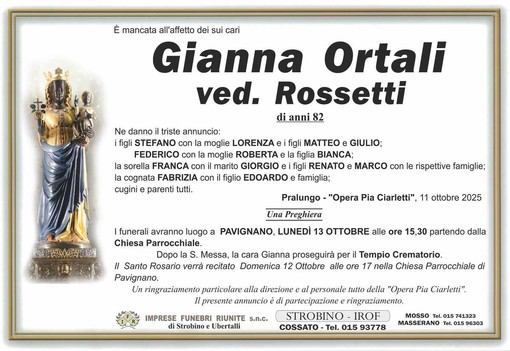Gianna Ortali, ved Rossetti
