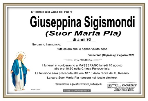 Giuseppina Sigismondi Suor Maria Pia Giuseppina Sigismondi Suor Maria Pia