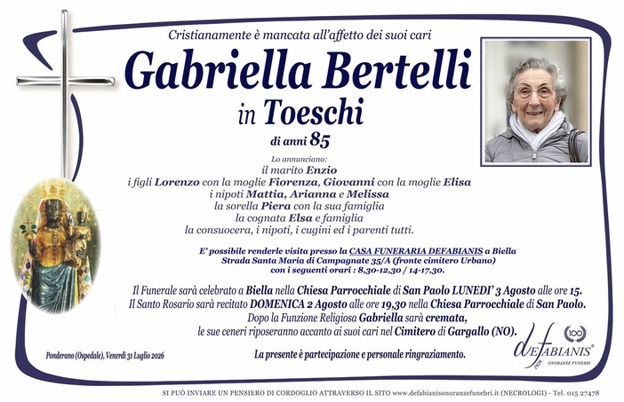 Gabriella Bertelli in Toeschi