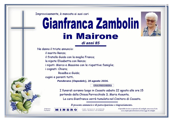 Gianfranca Zambolin in Mairone