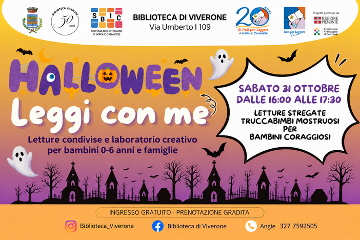 Halloween a Viverone: letture, truccabimbi e un laboratorio creativo Halloween a Viverone: letture, truccabimbi e un laboratorio creativo
