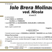 Iole Brera Molinaro, ved. Nicola