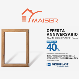 Finestre in PVC Oknoplast con il 40% di sconto: a Biella ci pensa Maiser