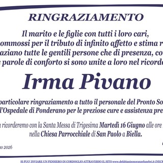 Irma Pivano - Ringraziamento