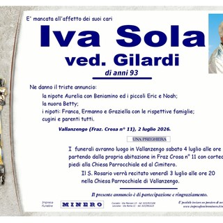 Iva Sola, ved. Gilardi Iva Sola, ved. Gilardi