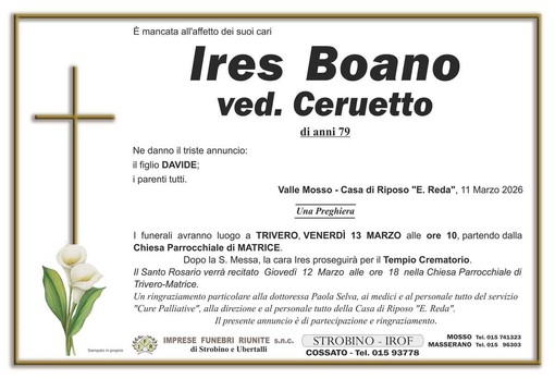 Ires Boano, ved. Ceruetto