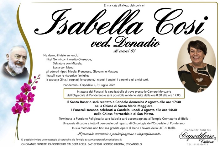 Isabella Cosi, ved. Donadio