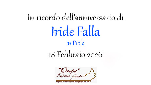 Iride Falla in Piola - Anniversario