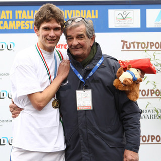 Italo Quazzola insieme al tecnico Tiziano Bozzo