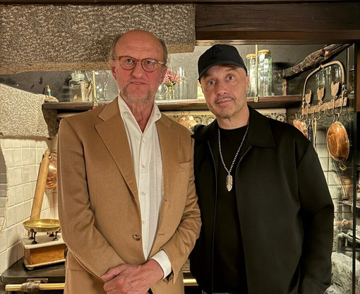 Joe Bastianich nel Biellese per Foodish, nella foto con Paolo Zegna di Fondazione Biellezza