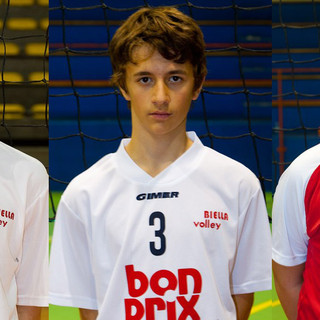 Valerio Lovato del Biella U17, Lorenzo Pettenati del Biella U15 e Mattia Piergianni dell'Occhieppese U14