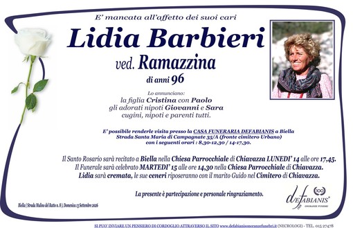 Lidia Barbieri, ved. Ramazzina Lidia Barbieri, ved. Ramazzina