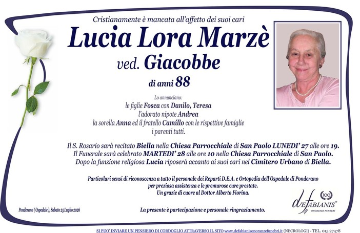 Lucia Lora Marzè, ved. Giacobbe