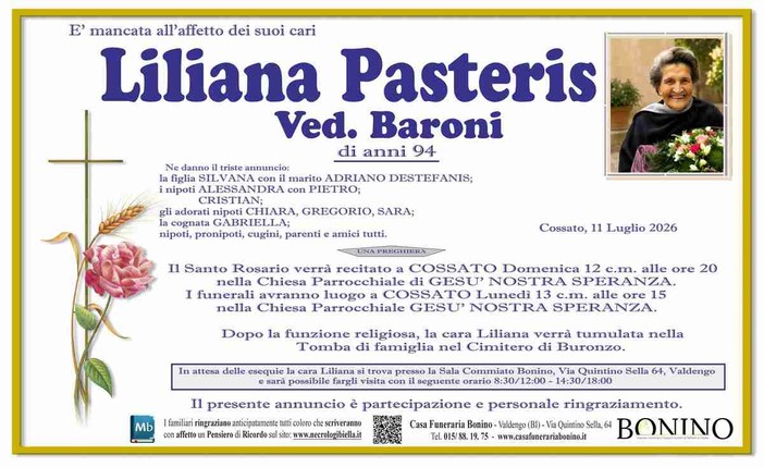 Liliana Pasteris, ved. Baroni