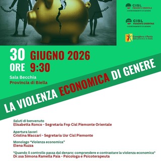 Biella, un incontro sulla violenza economica di genere Biella, un incontro sulla violenza economica di genere
