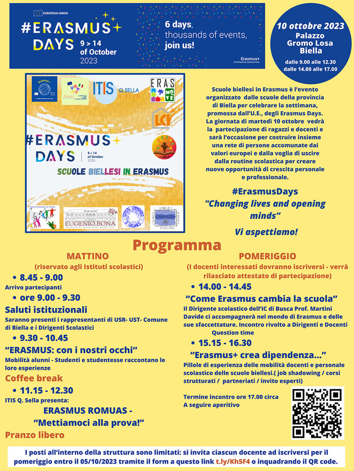 10 ottobre: Erasmus Days a Palazzo Gromo Losa 10 ottobre: Erasmus Days a Palazzo Gromo Losa