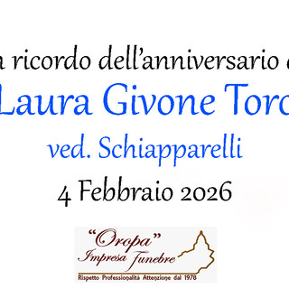 Laura Givone Toro, ved. Schiapparelli - Anniversario