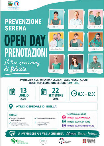 Screening oncologici anche d’estate: in Ospedale a Biella due mattinate per informarsi e prenotare Screening oncologici anche d’estate: in Ospedale a Biella due mattinate per informarsi e prenotare