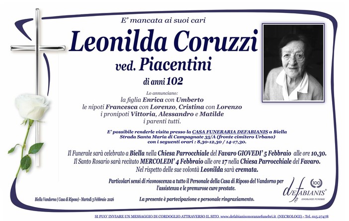 Leonilda Coruzzi, ved. Piacentini