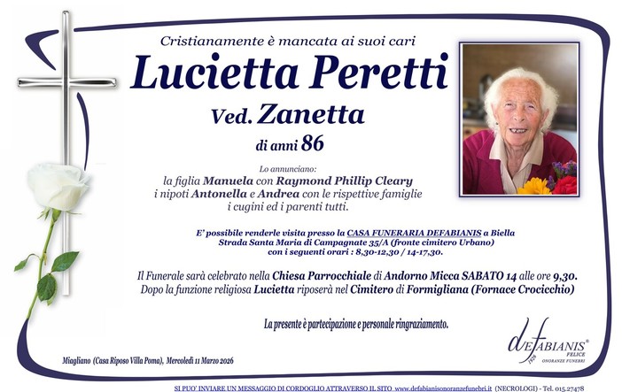 Lucietta Peretti, ved. Zanetta