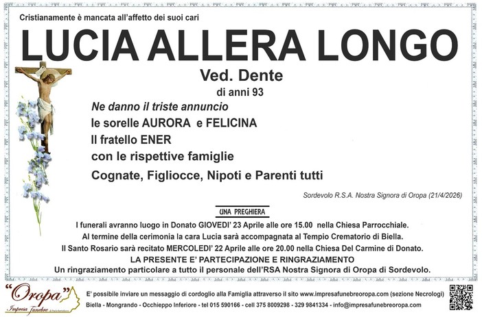 Lucia Allera Longo, ved. Dente