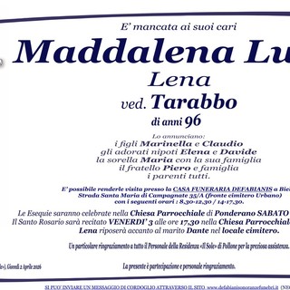 Maddalena Lupo (Lena), ved. Tarabbo