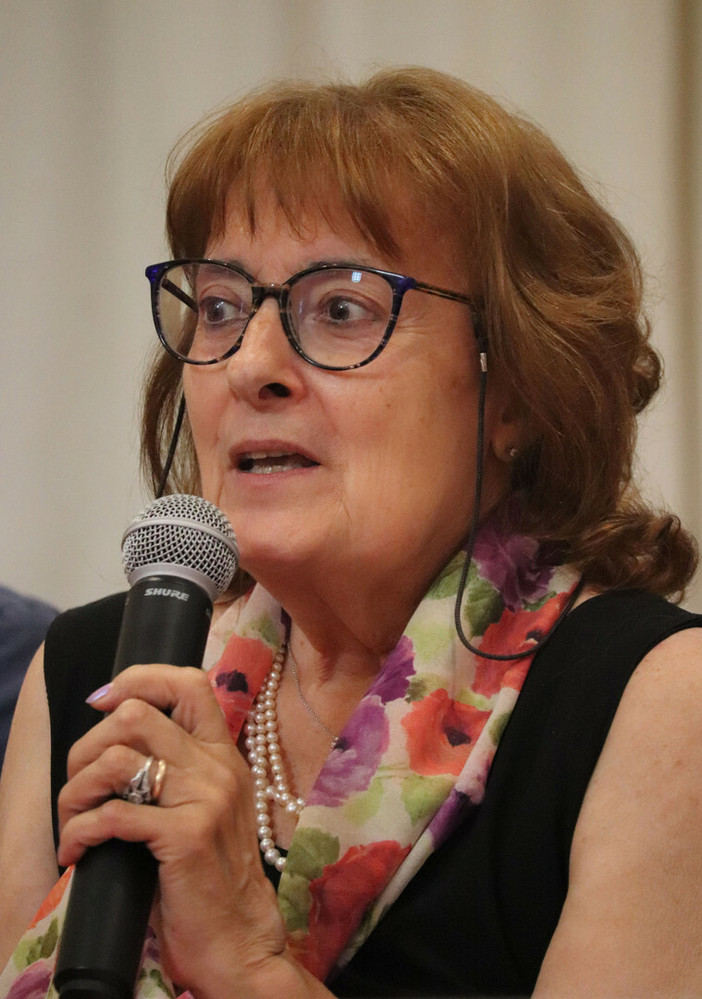 Lelia Zangrossi ritratta al convegno di Pettinengo