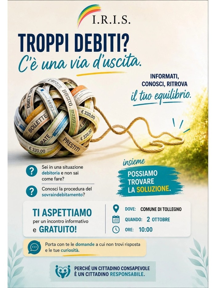 Troppi debiti? C’è una via d’uscita, se ne parla a Tollegno Troppi debiti? C’è una via d’uscita, se ne parla a Tollegno