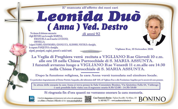 Leonida Duò (Anna), ved. Destro