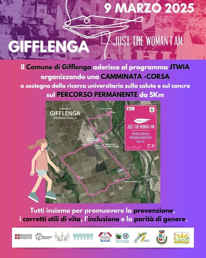 Domani Just the Woman I am (JTWIA) a Gifflenga, una camminata all'insegna del benessere Domani Just the Woman I am (JTWIA) a Gifflenga, una camminata all'insegna del benessere