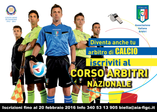 Aia di Biella organizza primo corso arbitri del 2016 Aia di Biella organizza primo corso arbitri del 2016