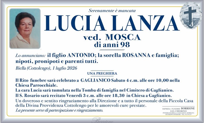 Lucia Lanza, ved. Mosca