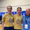 Martina Ciliesa e Greta Bagatin con il Maestro Benemerito Damiano Rovatti al termine delle gare al PalaMaggiore di Leinì