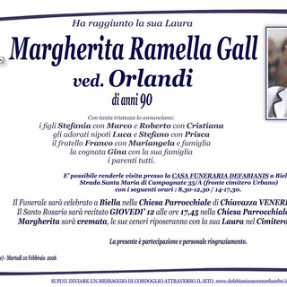 Margherita Ramella Gall, ved. Orlandi