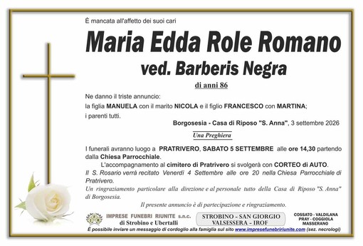 Maria Edda Role Romano, ved. Barberis Negra