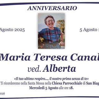 Maria Teresa Canale, ved. Alberta - Anniversario