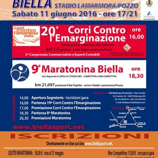 Sabato 11 giugno tutti di corsa sulle strade di Biella