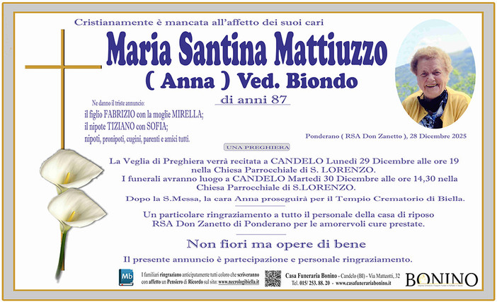 Maria Santina Mattiuzzo (Anna), ved. Biondo