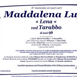 Maddalena Lupo (Lena), ved. Tarabbo