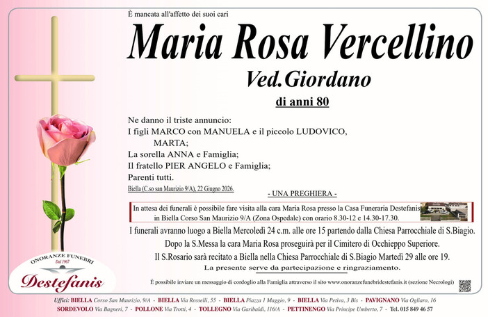 Maria Rosa Vercellino, ved. Giordano