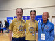 Martina Ciliesa e Greta Bagatin con il Maestro Benemerito Damiano Rovatti al termine delle gare al PalaMaggiore di Leinì