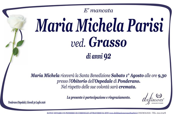 Maria Michela Parisi, ved. Grasso