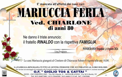 Mariuccia Ferla, ved. Chiarlone Mariuccia Ferla, ved. Chiarlone