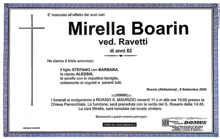 Mirella Boarin, ved. Ravetti
