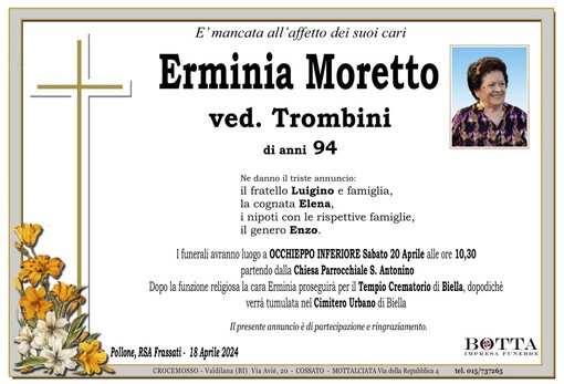 Erminia Moretto, ved. Trombini