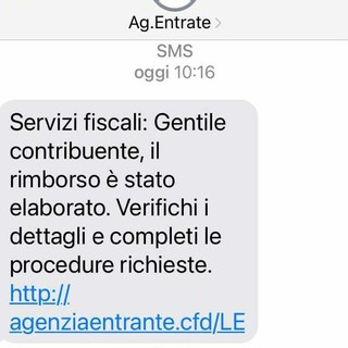 Falso SMS dell’Agenzia delle Entrate, attenzione alla truffa del rimborso