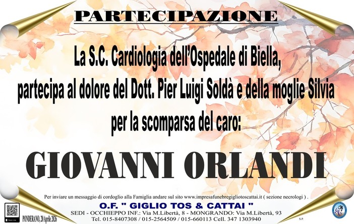 Giovanni Orlandi, partecipazione